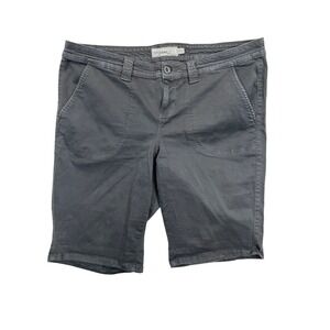 Torrid‎ Shorts Womens 16 Plus Gray Bermuda Flat Front Canvas